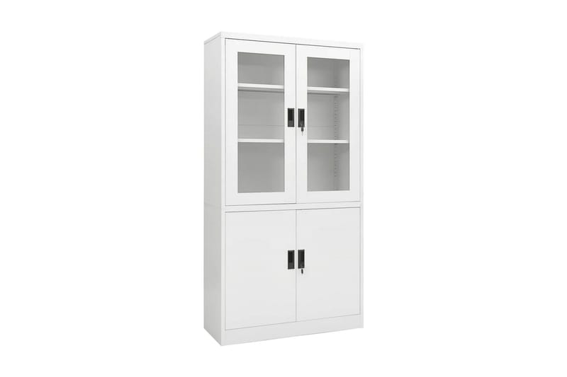 Dokumentskåp vit 90x40x180 cm stål - Vit - Förvaring - Skåp - Förvaringsskåp - Kontorsskåp - Dokumentskåp