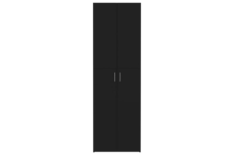 Kontorsskåp svart 60x32x190 cm spånskiva - Svart - Dokumentskåp