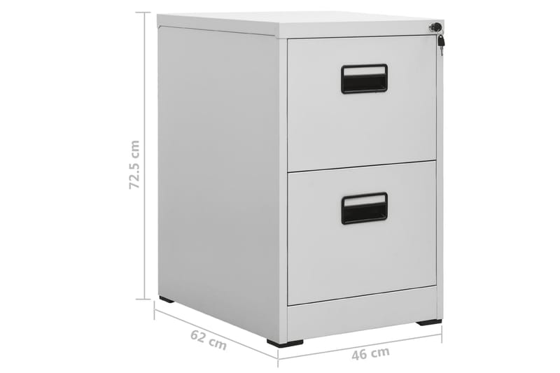 Dokumentskåp ljusgrå 46x62x72,5 cm stål - Ljusgrå - Förvaring - Skåp - Förvaringsskåp - Kontorsskåp - Dokumentskåp