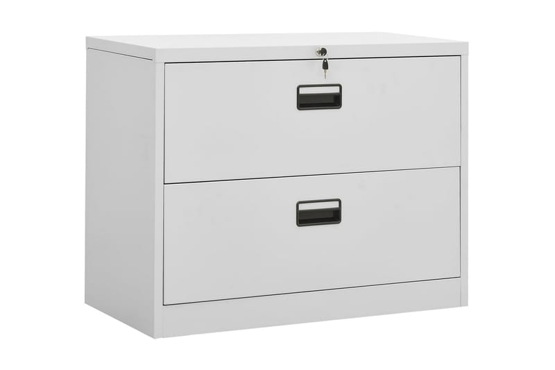 Dokumentskåp ljusgrå 90x46x72,5 cm stål - Dokumentskåp