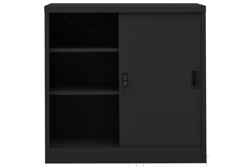 Dokumentskåp med skjutdörr antracit 90x40x90 cm stål - Antracit - Förvaring - Skåp - Förvaringsskåp - Kontorsskåp - Dokumentskåp