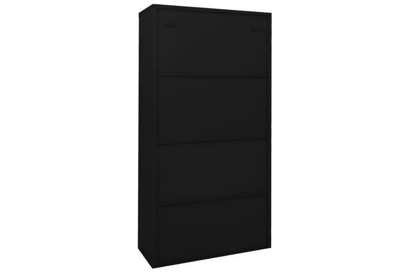 Dokumentskåp med skjutdörr svart 90x40x180 cm stål - Svart - Förvaring - Skåp - Förvaringsskåp - Kontorsskåp - Dokumentskåp