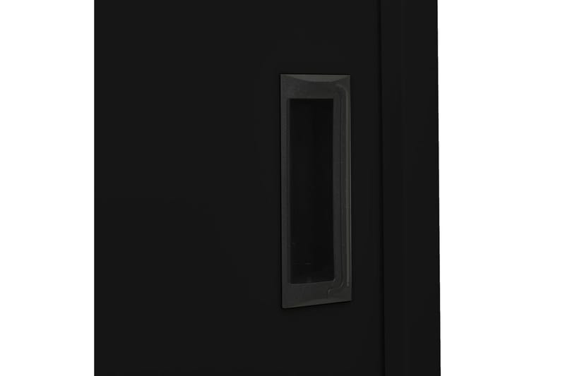 Dokumentskåp med skjutdörr svart 90x40x180 cm stål - Svart - Förvaring - Skåp - Förvaringsskåp - Kontorsskåp - Dokumentskåp
