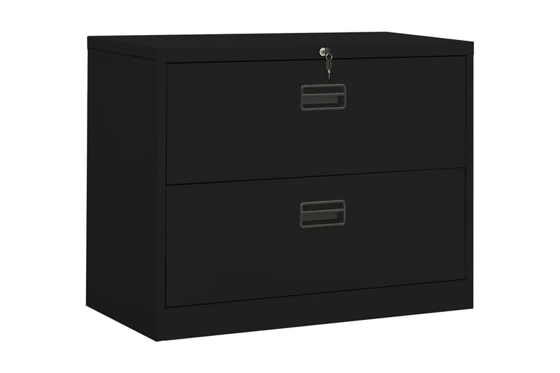 Dokumentskåp svart 90x46x72,5 cm stål - Dokumentskåp