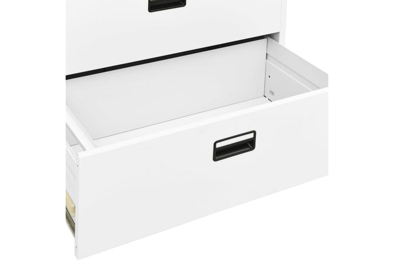 Dokumentskåp vit 90x46x134 cm stål - Vit - Förvaring - Skåp - Förvaringsskåp - Kontorsskåp - Dokumentskåp