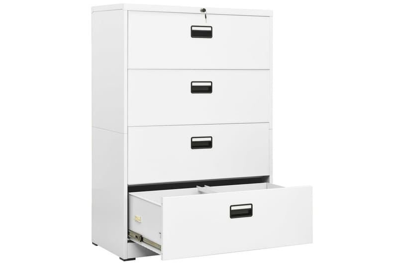 Dokumentskåp vit 90x46x134 cm stål - Vit - Förvaring - Skåp - Förvaringsskåp - Kontorsskåp - Dokumentskåp