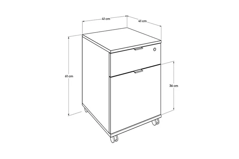 Flerfunktionsskåp Noriorsteadra Antracit / Ek - Gråfärgat trä/Antracit - Förvaring - Kontorsförvaring - Hurtsar