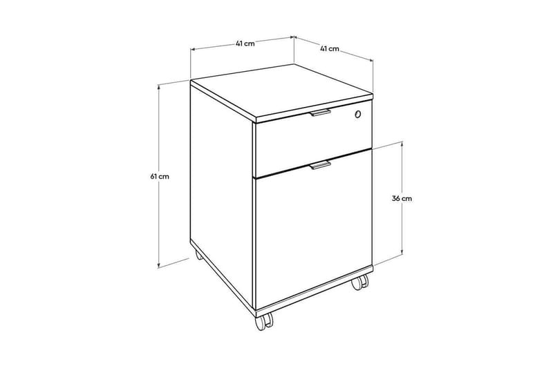 Flerfunktionsskåp Noriorsteadra Antracit / Ek - Gråfärgat trä/Antracit - Förvaring - Kontorsförvaring - Hurtsar