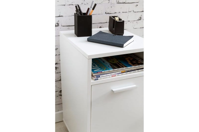 Rullkontejner Wohnling förvaringsbricka, 1 dörr, folierad spånskiva med hjul, modern stil Vit - Vit - Förvaring - Kontorsförvaring - Hurtsar