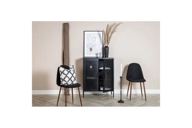 Skåp Misha - Svart, 40x80x102 - Förvaring - Skåp - Förvaringsskåp - Kontorsskåp - Dokumentskåp