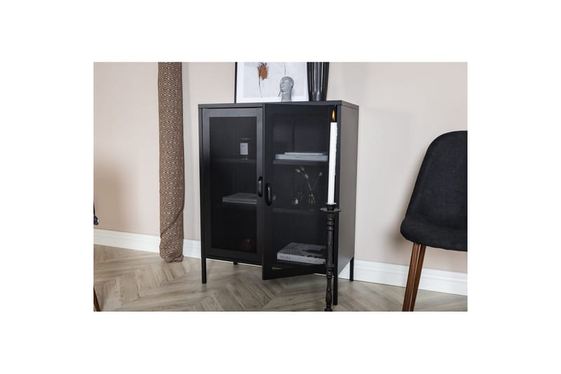 Skåp Misha - Svart, 40x80x102 - Förvaring - Skåp - Förvaringsskåp - Kontorsskåp - Dokumentskåp