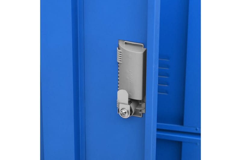 Förvaringsskåp ljusgrå och blå 90x45x92,5 cm stål - Grå - Skåp - Klädskåp & omklädningsskåp