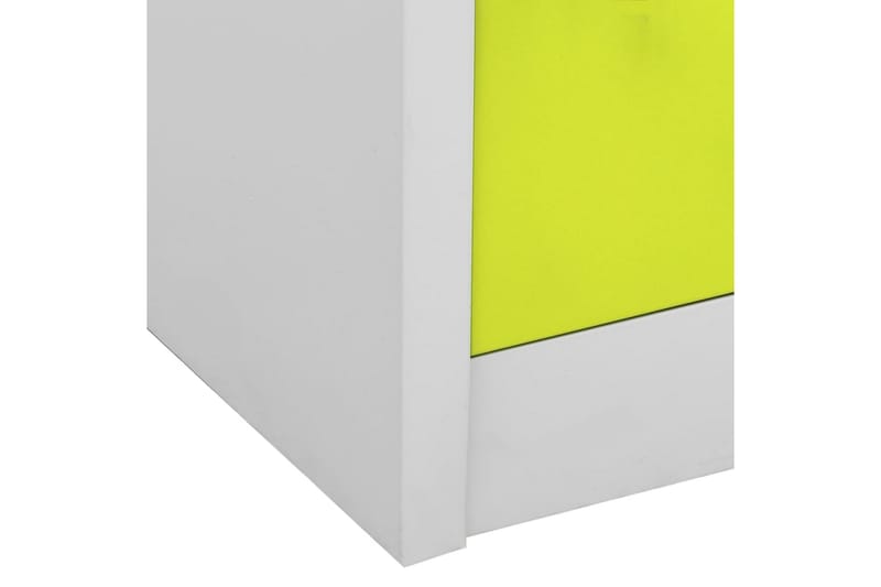 Förvaringsskåp ljusgrå och grön 90x45x92,5 cm stål - Grå - Skåp - Klädskåp & omklädningsskåp