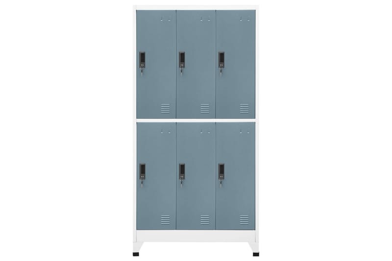 Förvaringsskåp ljusgrå och mörkgrå 90x45x180 cm stål - Mörkgrå - Förvaring - Skåp