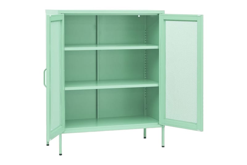 Förvaringsskåp mintgrön 80x35x101,5 cm stål - Grön - Förvaring - Skåp