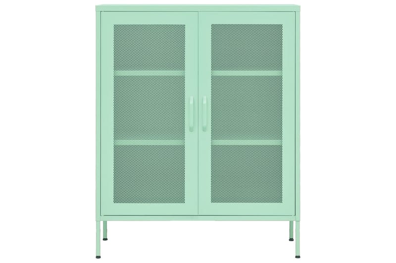 Förvaringsskåp mintgrön 80x35x101,5 cm stål - Grön - Förvaring - Skåp