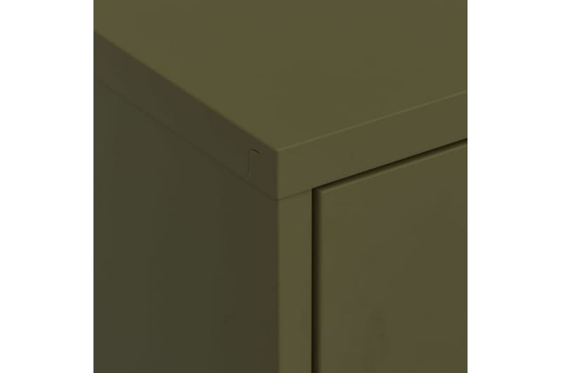 Förvaringsskåp olivgrön 80x35x101,5 cm stål - Grön - Förvaring - Skåp