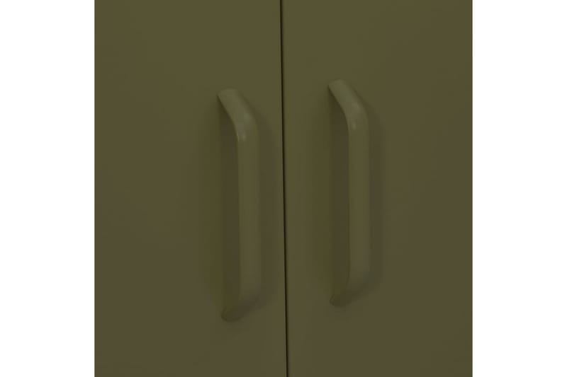 Förvaringsskåp olivgrön 80x35x101,5 cm stål - Grön - Förvaring - Skåp
