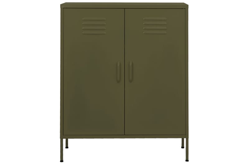 Förvaringsskåp olivgrön 80x35x101,5 cm stål - Grön - Förvaring - Skåp