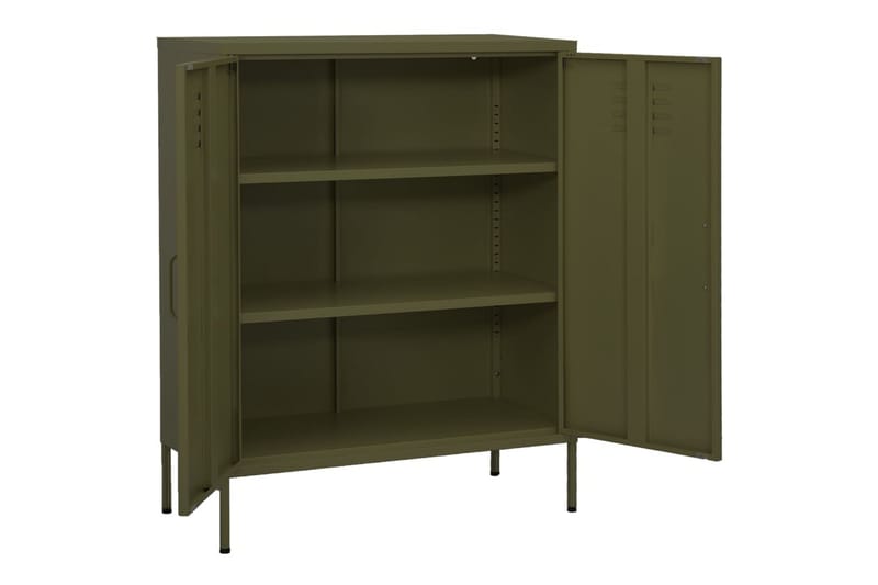 Förvaringsskåp olivgrön 80x35x101,5 cm stål - Grön - Förvaring - Skåp