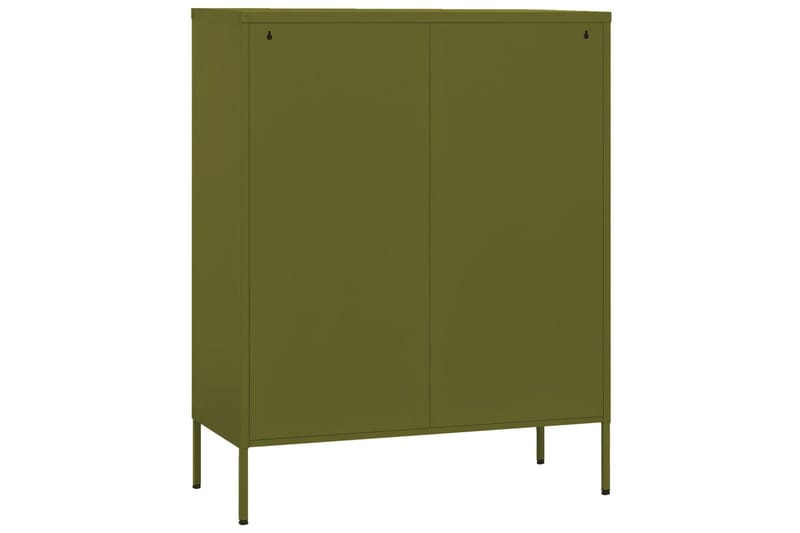 Förvaringsskåp olivgrön 80x35x101,5 cm stål - Grön - Förvaring - Skåp