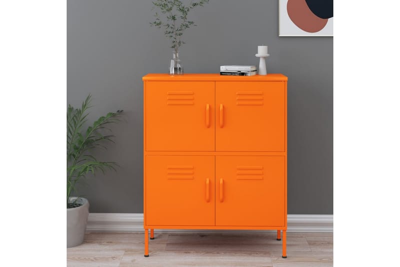 Förvaringsskåp orange 80x35x101,5 cm stål - Orange - Förvaring - Skåp
