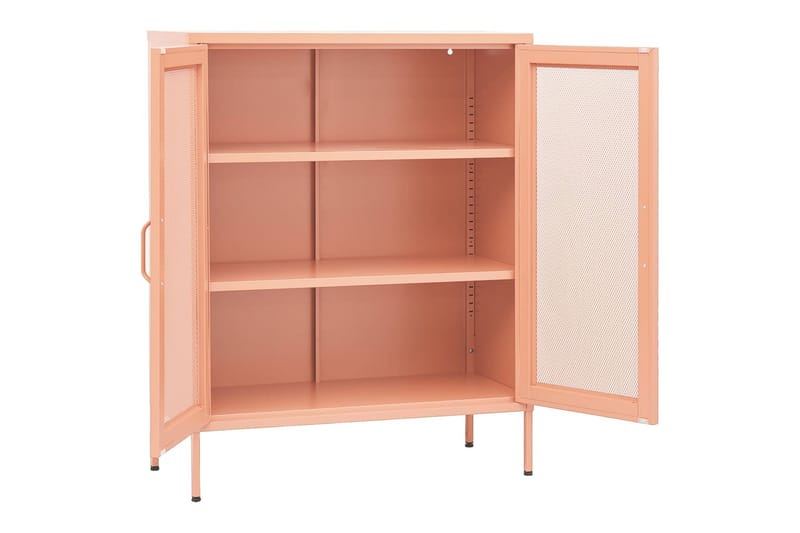Förvaringsskåp rosa 80x35x101,5 cm stål - Rosa - Förvaring - Skåp