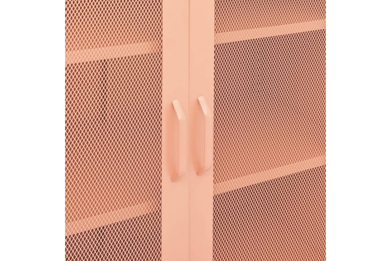 Förvaringsskåp rosa 80x35x101,5 cm stål - Rosa - Förvaring - Skåp