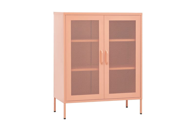 Förvaringsskåp rosa 80x35x101,5 cm stål - Rosa - Förvaring - Skåp