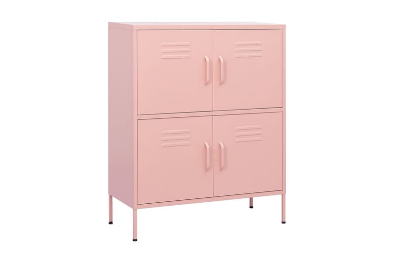 Förvaringsskåp rosa 80x35x101,5 cm stål - Rosa - Förvaring - Skåp