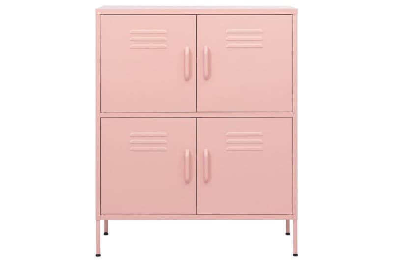 Förvaringsskåp rosa 80x35x101,5 cm stål - Rosa - Förvaring - Skåp