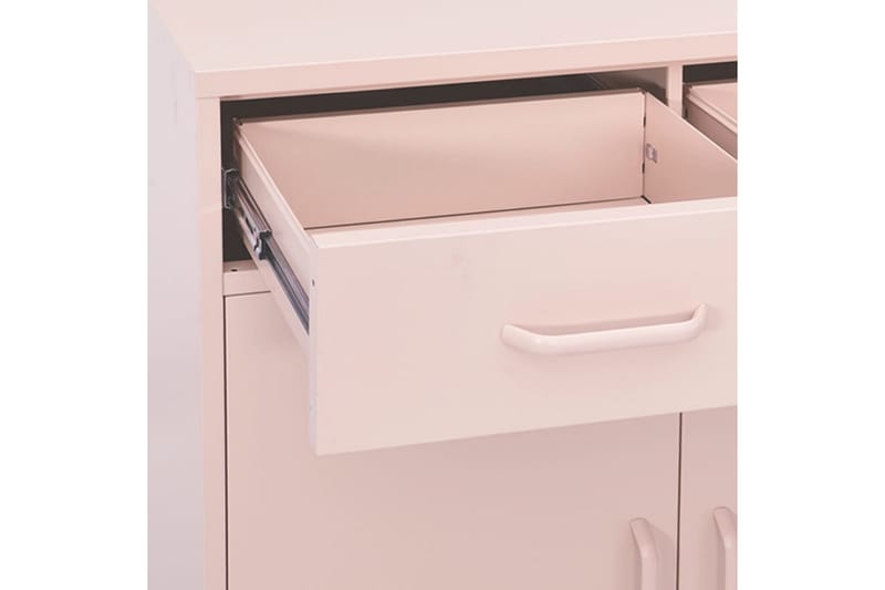 Förvaringsskåp rosa 80x35x101,5 cm stål - Rosa - Förvaring - Skåp