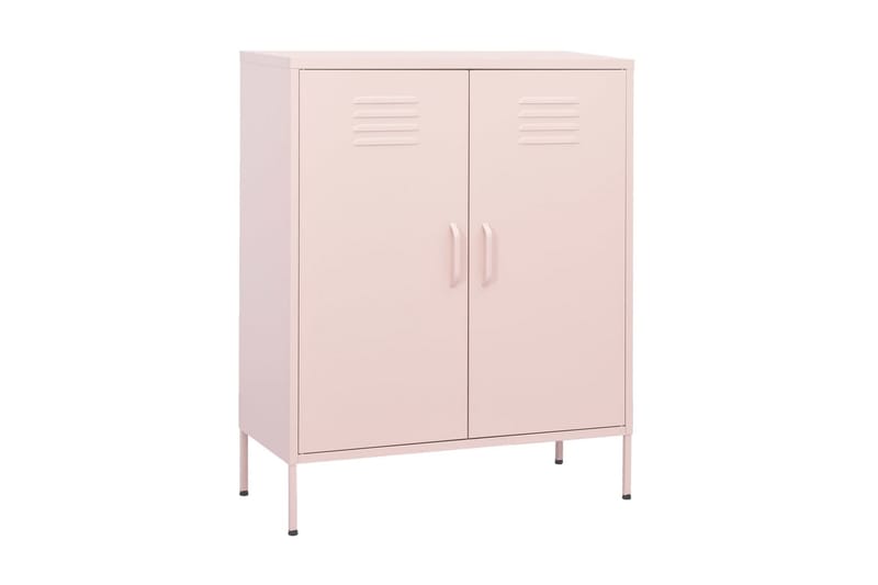 Förvaringsskåp rosa 80x35x101,5 cm stål - Rosa - Förvaring - Skåp