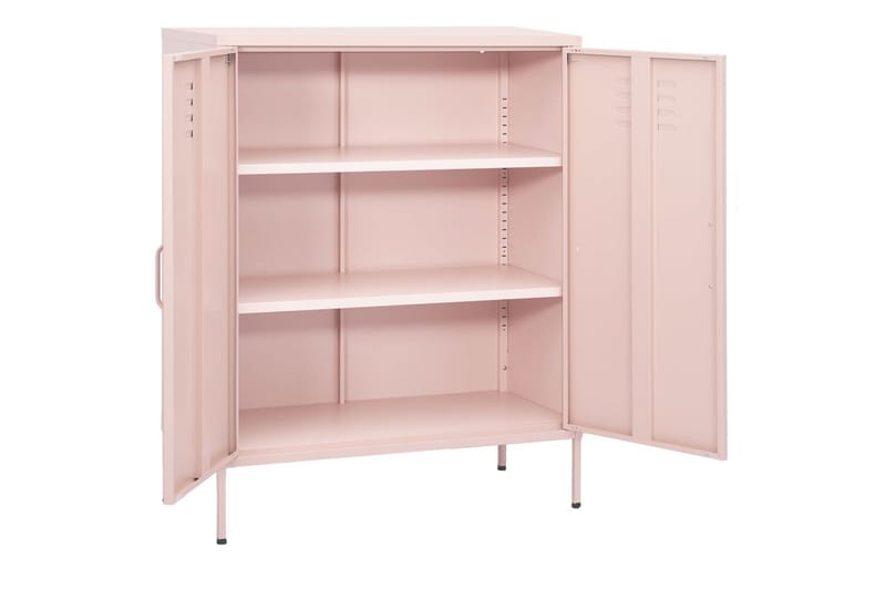 Förvaringsskåp rosa 80x35x101,5 cm stål - Rosa - Förvaring - Skåp