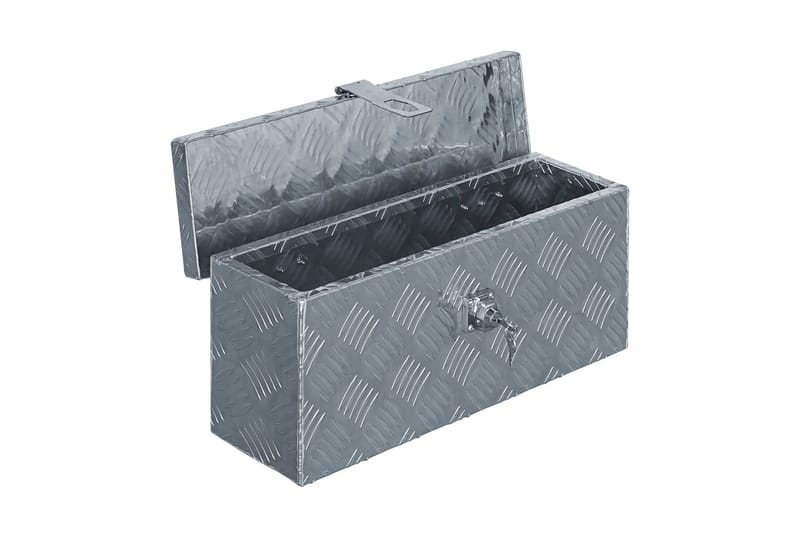 Förvaringslåda aluminium 48,5x14x20 cm silver - Silver - Förvaring - Skåp - Förvaringsskåp - Säkerhetsskåp - Deponeringsskåp