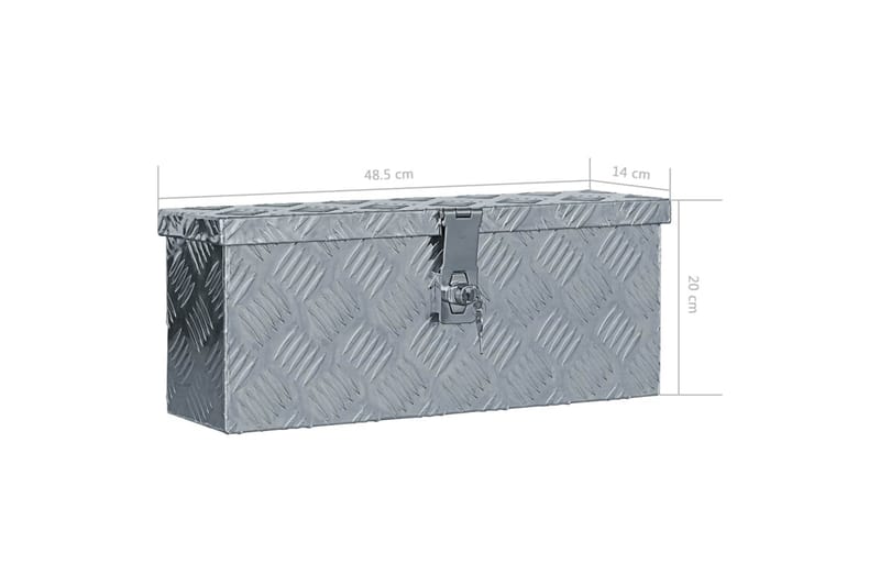 Förvaringslåda aluminium 48,5x14x20 cm silver - Silver - Förvaring - Skåp - Förvaringsskåp - Säkerhetsskåp - Deponeringsskåp