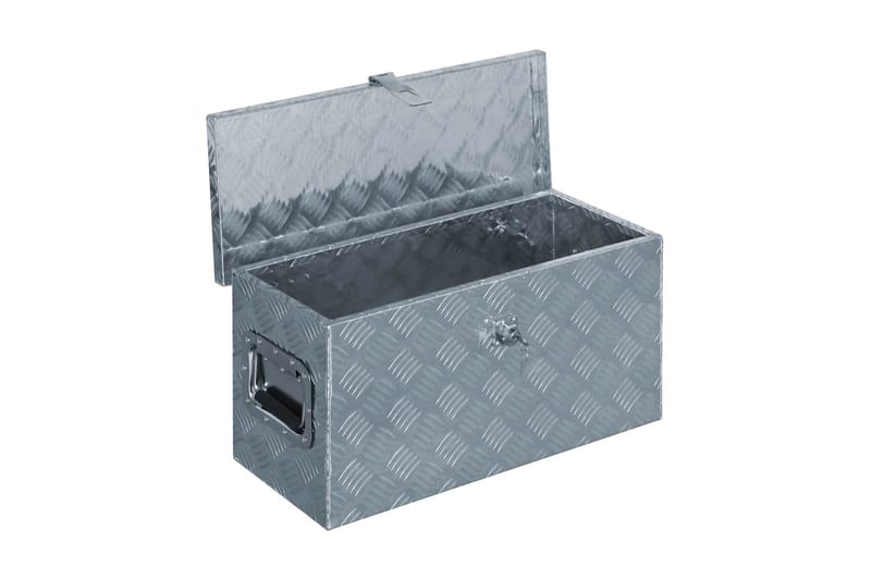 Förvaringslåda aluminium 61,5x26,5x30 cm silver - Silver - Förvaring - Skåp - Förvaringsskåp - Säkerhetsskåp - Deponeringsskåp