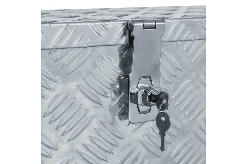 Förvaringslåda aluminium 61,5x26,5x30 cm silver - Silver - Förvaring - Skåp - Förvaringsskåp - Säkerhetsskåp - Deponeringsskåp
