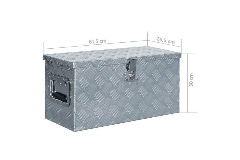 Förvaringslåda aluminium 61,5x26,5x30 cm silver - Silver - Förvaring - Skåp - Förvaringsskåp - Säkerhetsskåp - Deponeringsskåp