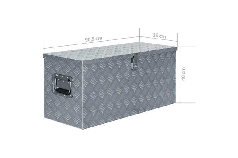 Förvaringslåda aluminium 90,5x35x40 cm silver - Silver - Förvaring - Skåp - Förvaringsskåp - Säkerhetsskåp - Deponeringsskåp