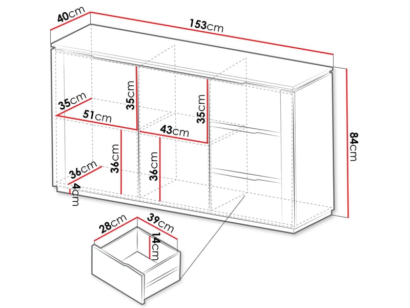 Hilafin Skänk - Förvaring - Skåp - Förvaringsskåp - Säkerhetsskåp - Inmurningsskåp