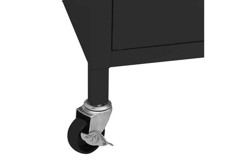 Förvaringsskåp svart 60x35x49 cm stål - Svart - Hurtsar
