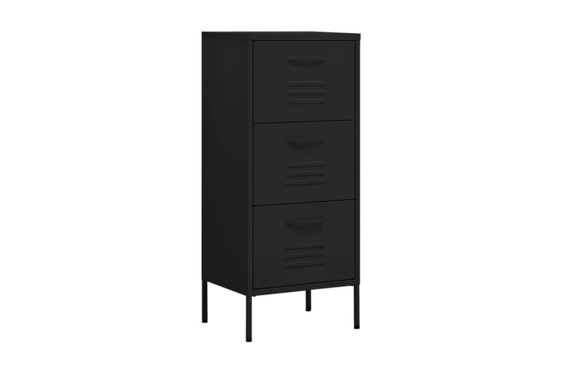 Förvaringsskåp svart 80x35x101,5 cm stål - Svart - Förvaring - Skåp