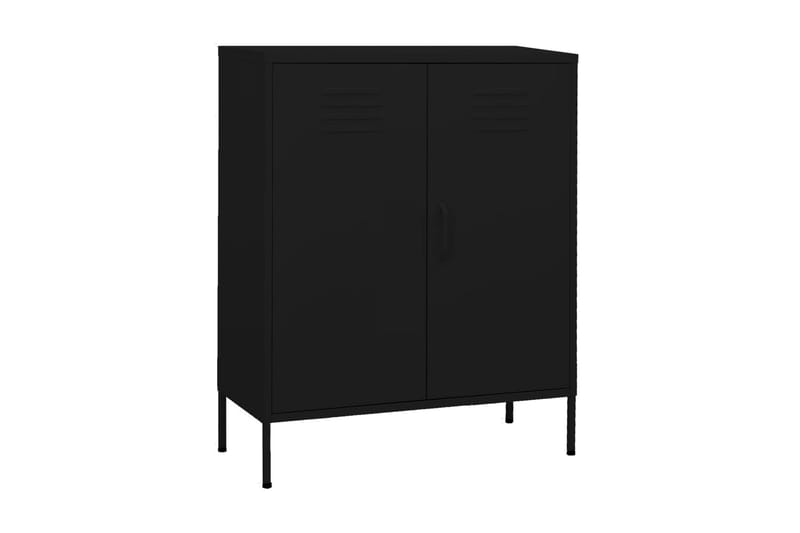 Förvaringsskåp svart 80x35x101,5 cm stål - Svart - Förvaring - Skåp