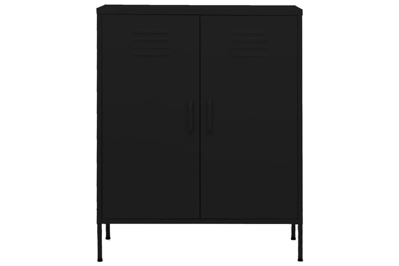 Förvaringsskåp svart 80x35x101,5 cm stål - Svart - Förvaring - Skåp