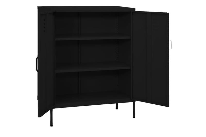 Förvaringsskåp svart 80x35x101,5 cm stål - Svart - Förvaring - Skåp
