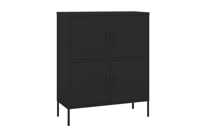 Förvaringsskåp svart 80x35x101,5 cm stål - Svart - Förvaring - Skåp