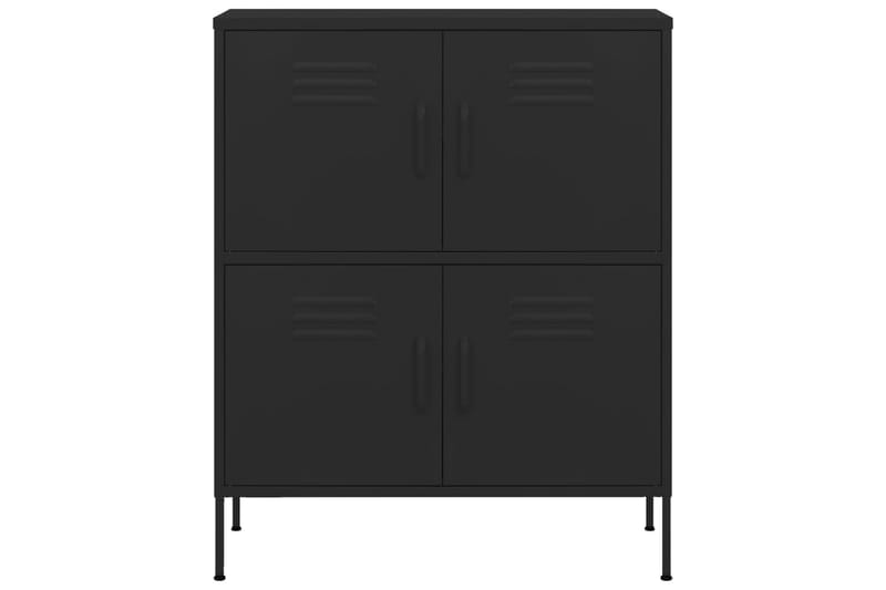 Förvaringsskåp svart 80x35x101,5 cm stål - Svart - Förvaring - Skåp