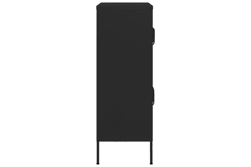 Förvaringsskåp svart 80x35x101,5 cm stål - Svart - Skåp