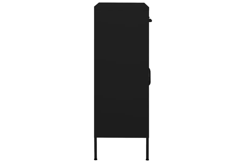 Förvaringsskåp svart 80x35x101,5 cm stål - Svart - Skåp